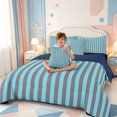 thumbnail image 4 of Erosebridal Minimalist Lines 7 Pieces Full Size Bedding Sets,Abstract Linear Art Full Size Bed in a Bag,Navy Blue Reversible, 4 of 7