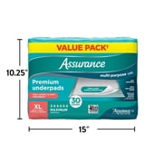 Assurance Unisex Premium Underpad for Adults, XL, Maximum Absorbency, 30 Count