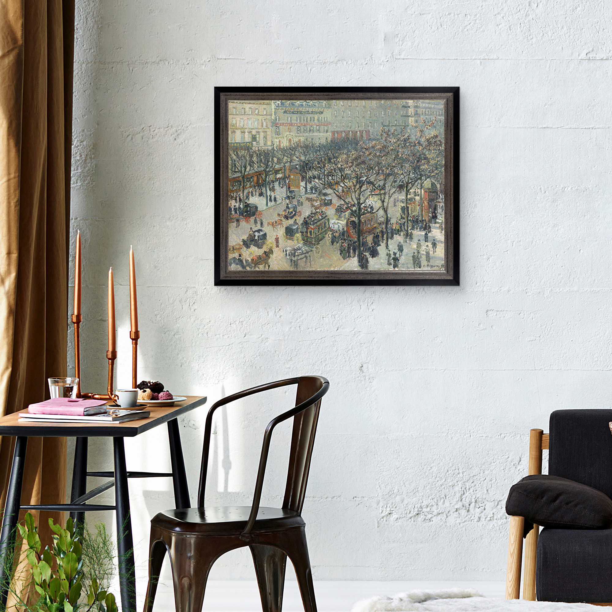 Boulevard des Italiens Framed Canvas