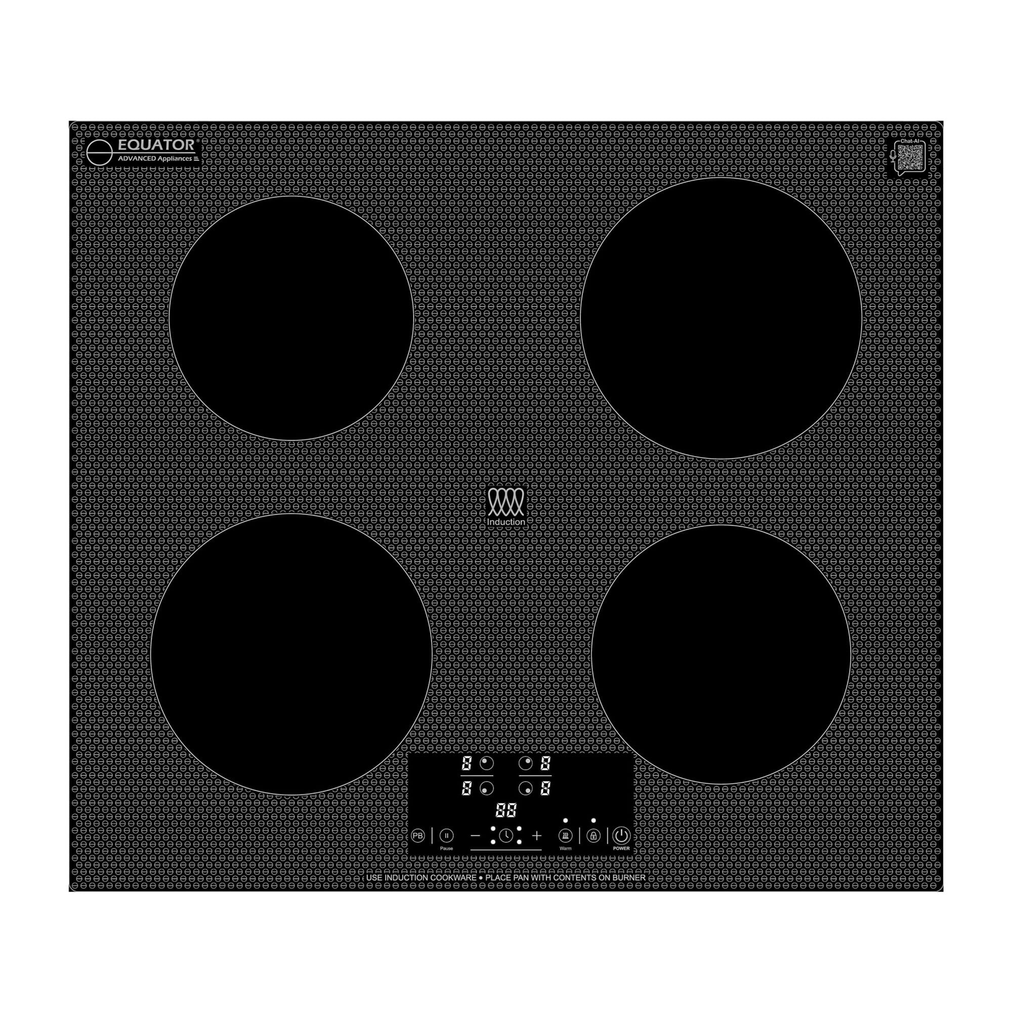 Equator 24" Built-In 4 Burner Induction Cooktop POWER BOOST Keep Warm 240V/7400W