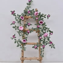 SHIMELE Artificial Rose Cane Ceiling Pipe Rattan Decorative Cover, 2.2m Faux Greenery Wall Hanging, Realistic 3D Floral Strips for Indoor Decoration