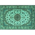 thumbnail image 1 of Ahgly Company Indoor Rectangle Medallion Turquoise Blue Traditional Area Rugs, 8' x 12', 1 of 4