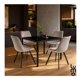 thumbnail image 5 of Comedor con Mesa en Vidrio Negro Moderna + 4 Sillas Velvet beige, 5 of 7