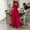 Red, variant on Women's Solid Color V-Neck Wide Leg Jumpsuit with Adjustable Straps Back Tie Backless Design Summer Vacation Wear Yellow，L