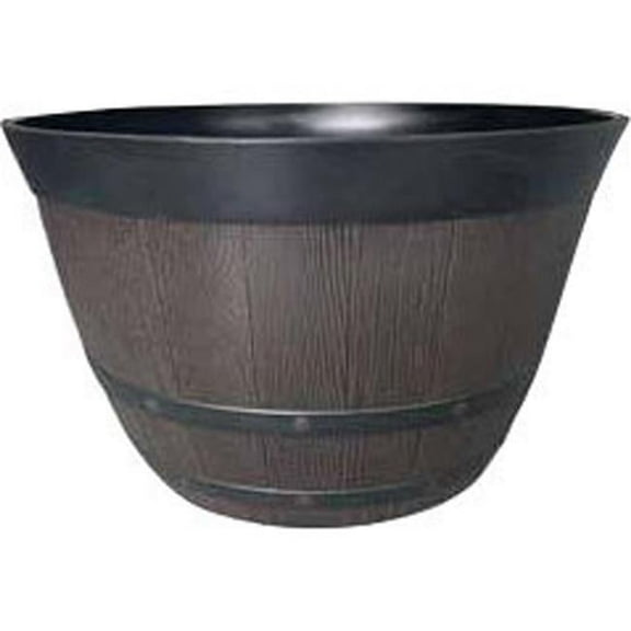 Southern Patio 10000-03315 15.5 in. HDR Whiskey Barrel Planter - Kentucky Walnut - Case of 12