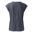 thumbnail image 6 of YEJIMAN Gray Usa Shirts For Women, Polyester,Spandex,cotton Tank Top For Women, Women Cap Sleeve Summer Casual Tops V Neck Solid Color Casual Shirts Loose Fit Blouse, 6 of 9