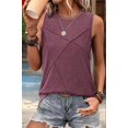 thumbnail image 4 of Camiseta Sin Mangas Informal de Cuello Redondo y Corte Holgado para Mujer, Color Rojo Vino M, 4 of 8