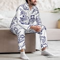 thumbnail image 7 of Hirioo World Travel2 for Men's Pajama Sets 2 Piece Pjs Men's Long-Sleeved Pajama Set Button Down Sleepwear,S-XXL-Medium, 7 of 7