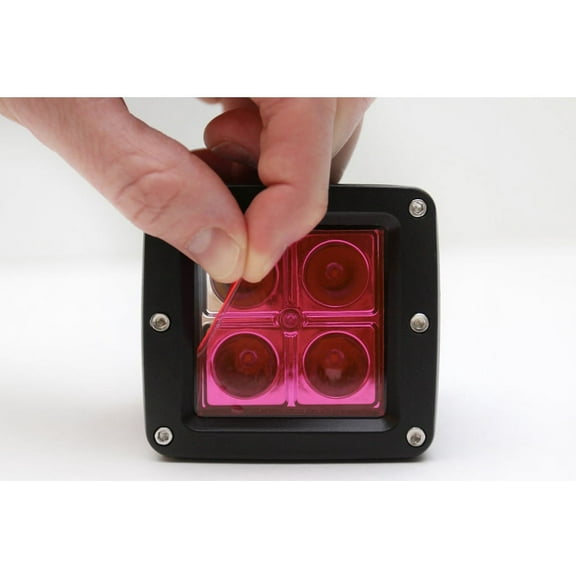 Two 2" x 2" Pink Universal LED Lamp Film Covers