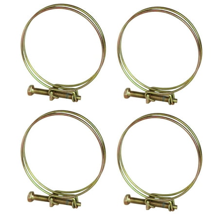 

4 Pcs Wire Hose Clamp Adjustable Stainless Steel Pipe Clamp Double Wire Hose Clip Clamps for Woodworking Plumbing Fastener (2 Inch)