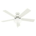 thumbnail image 5 of Hunter 52 inch Indoor Ceiling Fan with LED Light - White Ceiling Fan with Pull Chain, For Bedroom, Living Room, or Kitchen, Standard Mount, No Remote, 5 Blades - Swanson 50908, Fresh White, 5 of 14