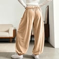 thumbnail image 5 of Women's Boho Corduroy Balloon Harem Pants Slouchy Straight Leg Trousers with Pockets S, 5 of 6