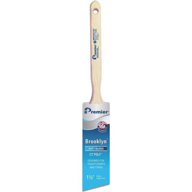 Premier Paint Roller & Z Pro 113138 1.5 in. Brooklyn Angle Sash CT Poly Brush