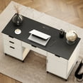 thumbnail image 4 of Joyyskill Fluted Executive Desk with File Drawer, 55" Large Computer Desk with Storage and Charging Station, Modern Wooden Home Office Desk White, 4 of 6