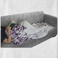 thumbnail image 6 of Mauve Soft Flannel Fleece Throw Blanket, Classic Twiggy French Styled Lilium Floral Branch Swirls Design Artwork Print, Cozy Plush for Indoor and Outdoor Use, 70" x 90", Violet, by Ambesonne, 6 of 6