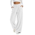thumbnail image 5 of yillto Women's Wide Leg Fleece Lounge Pant Fuzzy Winter Cozy Warm Soft Sherpa Pajama Bottoms Sleepwear, 5 of 7