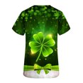 thumbnail image 4 of Fiudx Tops para Mujer Blusa de Manga Corta con Cuello En V para Mujer, Blusa con Bolsillos Estampados para El Día de San Patricio, Enfermería, 4 of 5