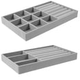thumbnail image 1 of OULII 2Pcs Jewellery Trays Flocking Grey For Home Use And Jewelry Display, 1 of 8
