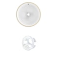 thumbnail image 1 of 16.5-in. W Round Bathroom Undermount Sink Set In White - White Hardware AI-20415, 1 of 7