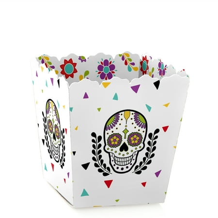 Day Of The Dead - Party Mini Favor Boxes - Sugar Skull or Halloween Party Treat Candy Boxes - Set of 12