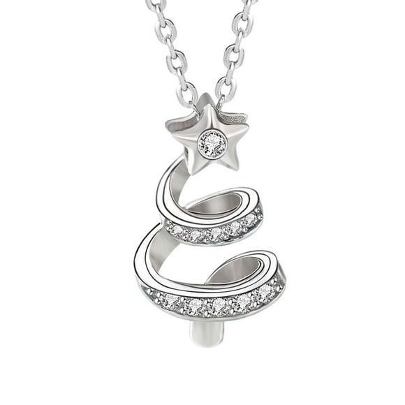 Star Christmas Tree Necklace Lady Christmas Tree Sweater Chain Gift For Girlfriend