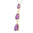 thumbnail image 2 of Galaxy Gold Genuine 14k carat 14k Solid Yellow, White,Rose Gold Lady's Intuition Design Necklace with 1.71 Total Carats (CTW) Pear Shape Natural Purple Amethyst Pendant - 1671 (Yellow-Gold, 20), 2 of 3
