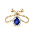 thumbnail image 2 of ANGARA Natural Pear-Shaped Tanzanite Halo Bolo Ring in 14K Yellow Gold for Women (Size-6x4mm) | December Birthstone, Birthday, Anniversary, Jewelry Gift for Women | Natural Tanzanite Ring, 2 of 8