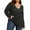 Black, variant on Women's Oversized V Neck Long Sleeve Knitted Sweater Comfortable, Stylish, Versatile, Machine Washable, Size Details