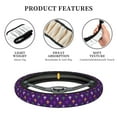 thumbnail image 6 of Goofa Purple Mardi Gras Pattern Elastic Stretch Steering Wheel Cover,Universal 15 inch, Microfiber Breathable Ice Silk, Anti-Slip, Odorless, Easy Carry, 6 of 8