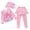 Pink, variant on LRen Kids Bathing Suits Girls Long Sleeve Swimsuit Two Piece Rash Guard Bathing Suits Upf 50 Sun Protection Soft Crewneck Beach Swimwear Girls' Swimwear with Print Shorts