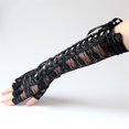 thumbnail image 3 of Mujeres Sexy Encaje Vendaje Guantes Largos Hasta El Codo Guantes Cinta Remache Medio Dedo Guantes Para Club Nocturno Cosplay Mascarada Scienceny AP007546-01, 3 of 6
