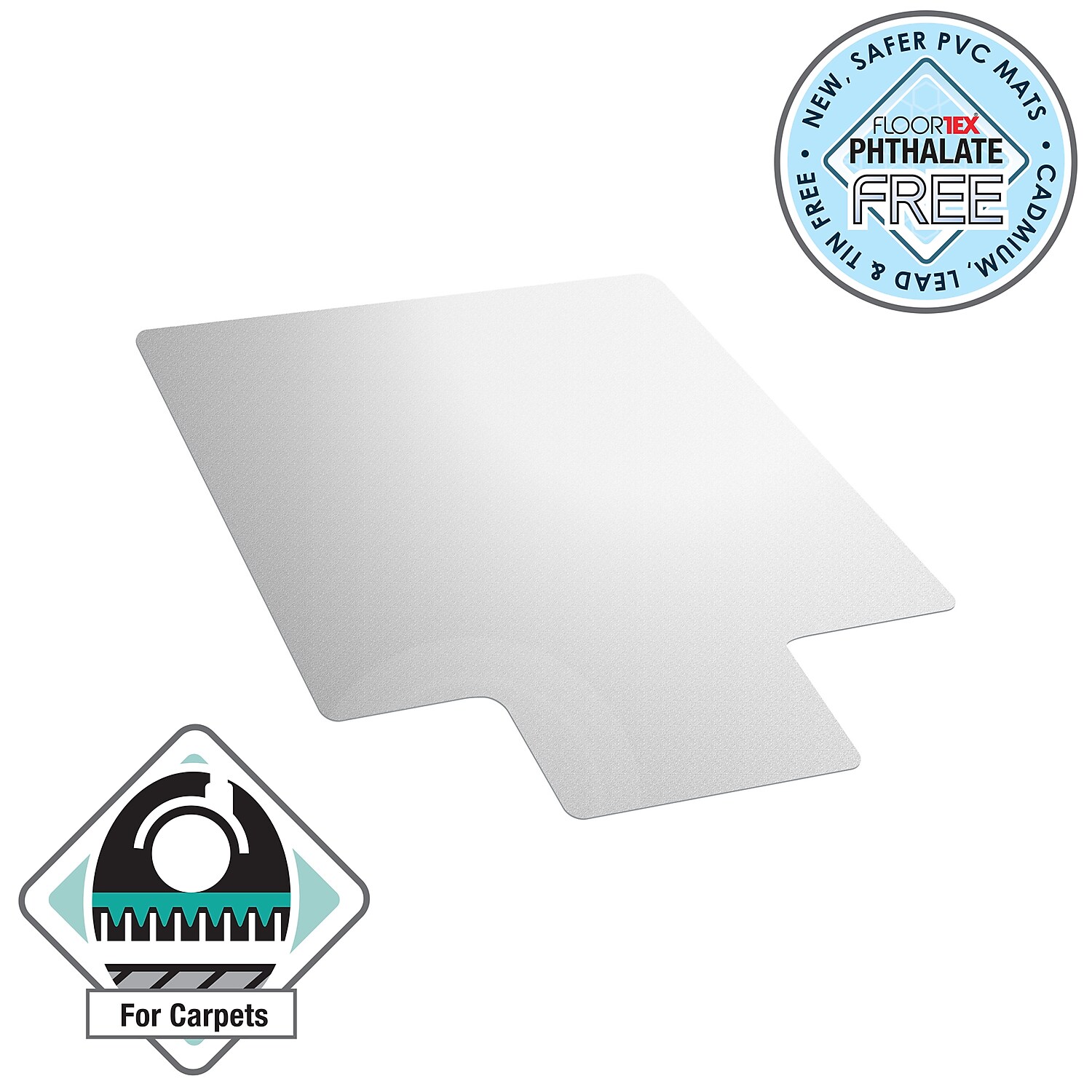 Advantagemat® Vinyl Lipped Chair Mat for Carpets up to 3/8" - 45" x 53" - image 3 of 12