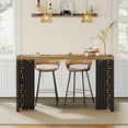 thumbnail image 6 of Tribesigns Home Bar Unit, 55.12-Inch Bar Table with a Faux Marble Finished Tabletop, Modern Freestanding Mini Bar for Home Kitchen, Living Room, Balcony, Basement, Brown & Black, 6 of 10