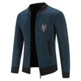 thumbnail image 2 of Mens Sweater Cardigan Full Zip Knitted Long Sleeve Sweaters Men Workout Outfits, 2 of 5