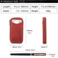 thumbnail image 3 of Hiram Genuine Leather Pencil Case with 4 Slots, Handmade Multifunctional Zipper Fountain Pen Bag, Student Stationery Pen Box (Red), 3 of 9