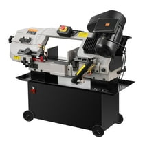 KFFKFF Horizontal Bandsaw for Metal, Dimensions 7 x 12 inches, Dual Voltage 110/220V, Equipped with 1.1 kW Motor, Adjustable Angle 0-45°, Variable Speed, Suitable for Cutting Metal, Wood, and Plastic