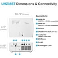 thumbnail image 3 of Optoma UHZ35ST 3500-Lumen UHD 4K Short-Throw Laser Projector - White, 3 of 5