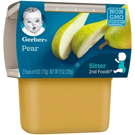 Gerber 2nd Foods Pears Baby Food, 4 oz, 2 count