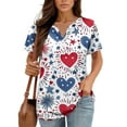 thumbnail image 2 of Slimming Tank Tops For Women, 4Th Of July Print T Shirt Button V Neck Short Sleeve Daily Weekend Basic Top Spring Women 2025 Tops Tank Crop Tops Blouses Dressy Casual Tops (XXL, White) ZMTing, 2 of 5