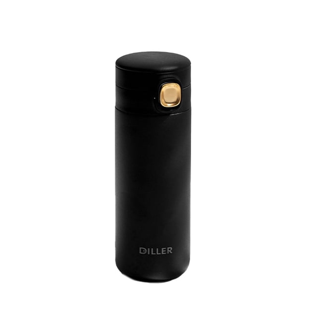 Bearachild Frasco de vacío minimalista lujoso tapa que rebota taza de calor botella portátil a prueba de fugas herramienta Universal regalo de Teteras Negro 360ml