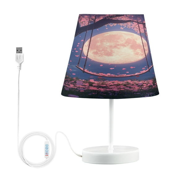 BZSMCE Table Lamp Creative Pink Moon Simple Pattern Night Light
