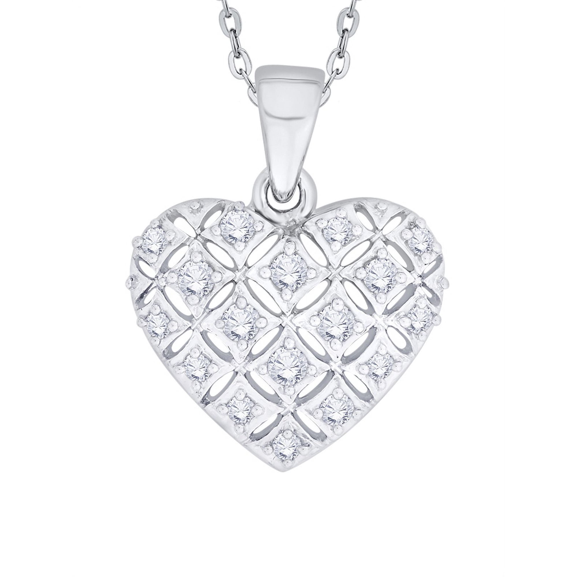 KATARINA Diamond Heart Pendant Necklace in 10K White Gold (1/2 cttw, G-H, I2-I3)