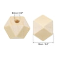 thumbnail image 2 of Uxcell 16mm Perlas de Madera Natural, Paquete de 100 Perlas de Madera sin Terminar, Perlas Sueltas Geométricas Hexagonales, Perlas Espaciadoras, 2 of 5