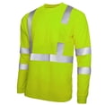 thumbnail image 2 of BRGZLK Reflective Safety Shirt for Men Color Block Round Neck Long Sleeve High Visibility Breathable T Shirt Green XL, 2 of 4