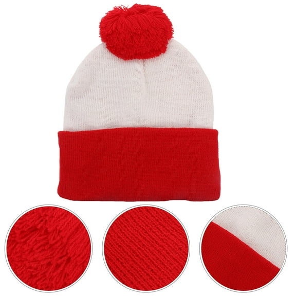 WRITWAA 1Pcs Crochet Hat Assorted Color Woolen Hat in Traditional Christmas Style