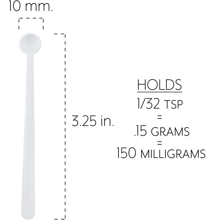 Cornucopia Mini Scoops Measuring Spoons (24-Pack); Micro 1/32 Teaspoon or 150 Milligram Measure for Cosmetics, Medicine, Powder, and Natural