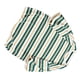 thumbnail image 3 of Camiseta de hombre Ticfox cuello redondo a rayas manga Corta Suelta verano Verde L, 3 of 14