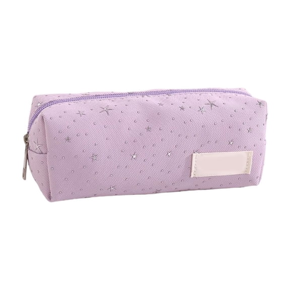 Homenest Multi-Functional Storage Bag with Zipper, Large Capacity Stationery Pencil Case & Makeup Bag for Class, Office, Travel Organizer Purple
