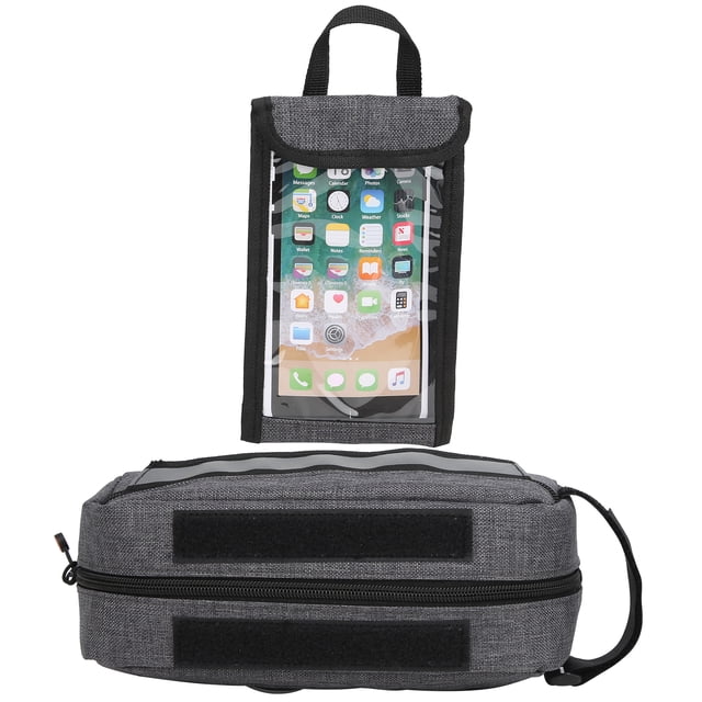 Ficarrico Bolsa multifunción para soporte de teléfono para bicicleta, bolsa para tubo de gran capacidad con viga frontal para exteriores, para ciclismo