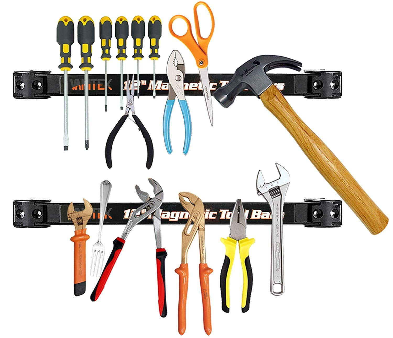 Magnetic Tool Holder Bar Storage Rack Wall Mounted Garage Rail Organiser E6G5